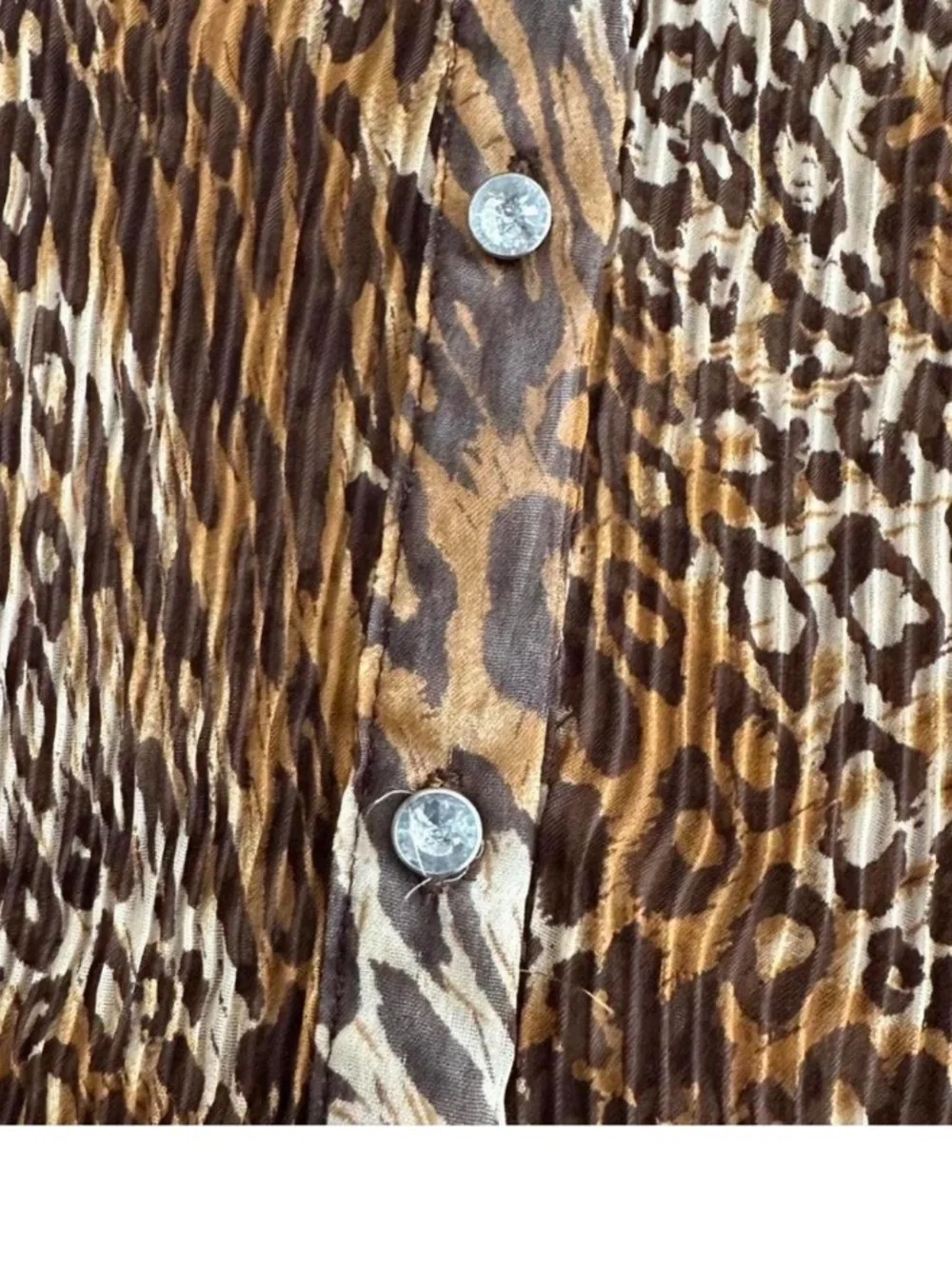 Michael K. Sheer Leopard Blouse